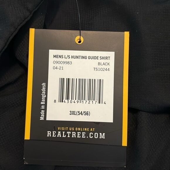 NEW REALTREE L/S hunting guide shirt black 3XL - Picture 5 of 6